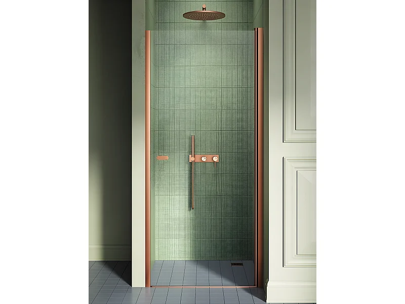 Porte de douche pivotante 80 cm cuivre brossé MONAKO COPPER BRUSHED