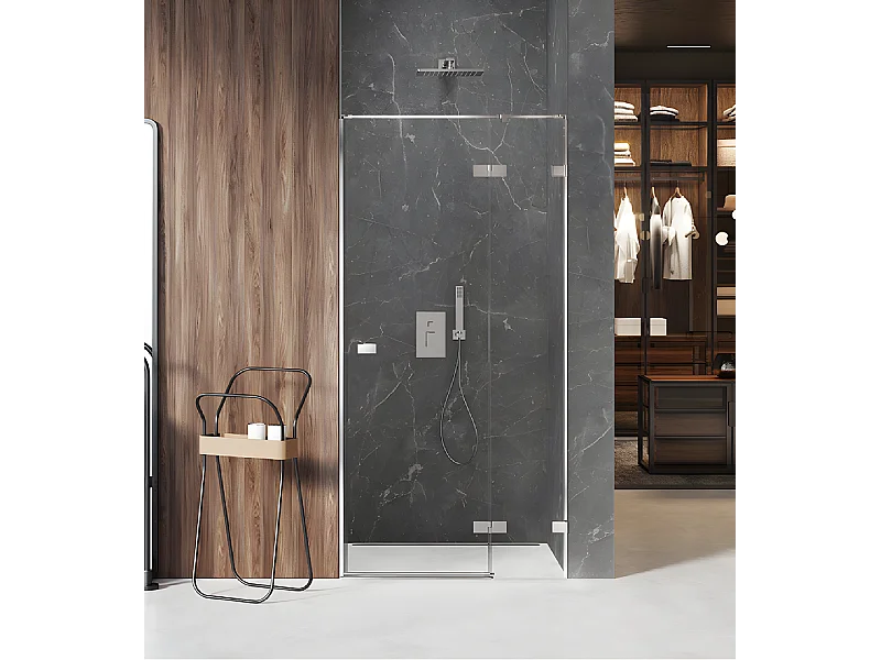 Porte de douche 130 cm chrome pivotante  droite   MAJORQUE CHROME