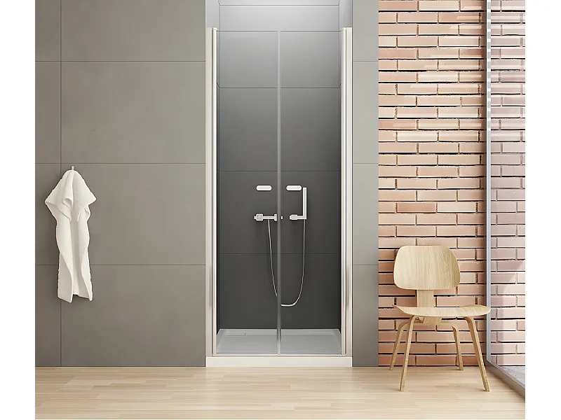 Porte de douche battante 100 cm chrome CORFOU CHROME