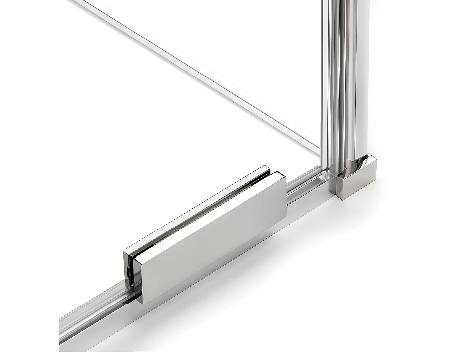 Porte de douche coulissante chromé 2 volets  MALDIVES CHROME,Largeur: 180 cm, verre 8 mm