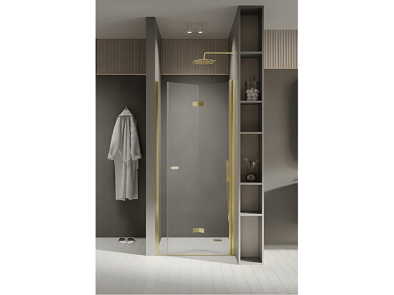 Porte de douche pliante droite 80 cm doré  CUBA  GOLD