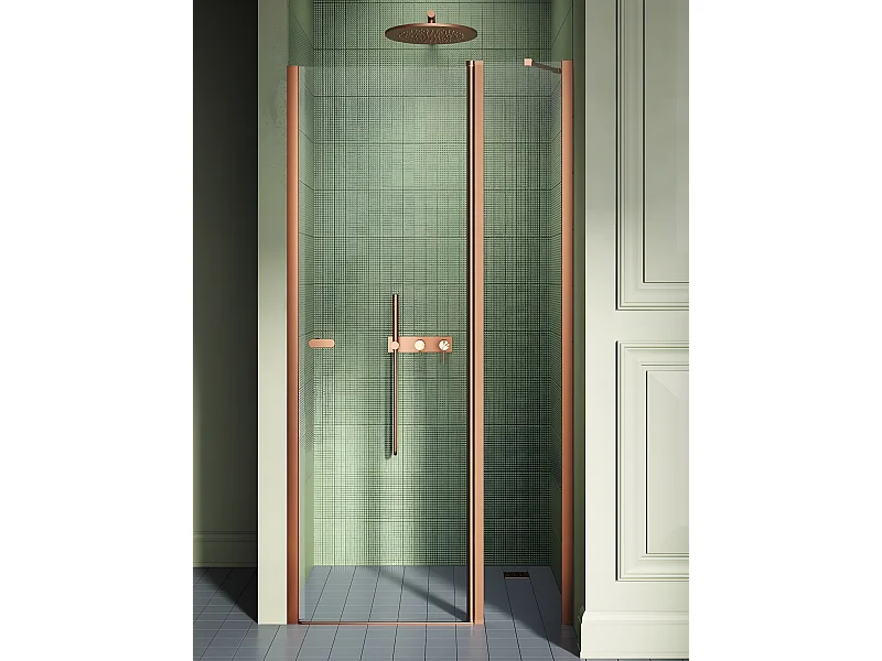 Porte de douche pivotante 100 cm cuivre brossé MONAKO COPPER BRUSHED