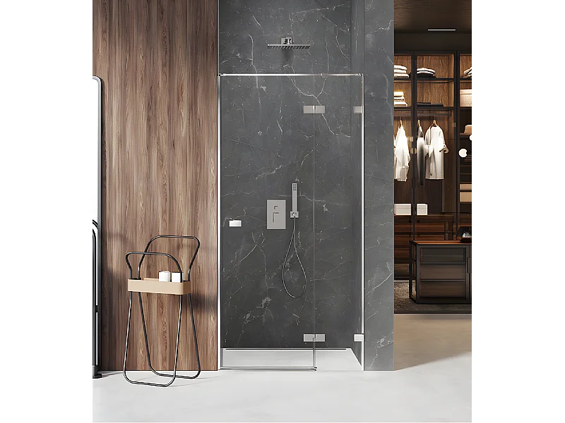 Porte de douche 80 cm  chrome pivotante droite   MAJORQUE CHROME