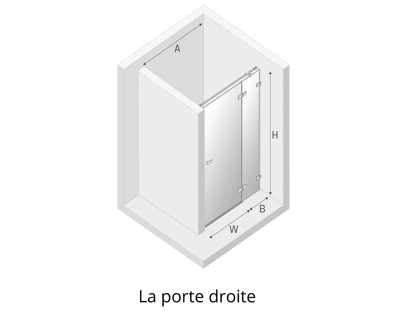 Porte de douche  140 cm doré brossé pivotante  droitee BALI GOLD BRUSHED