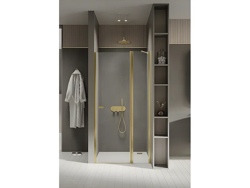 Porte de douche pivotante 90 cm doré  CUBA  GOLD