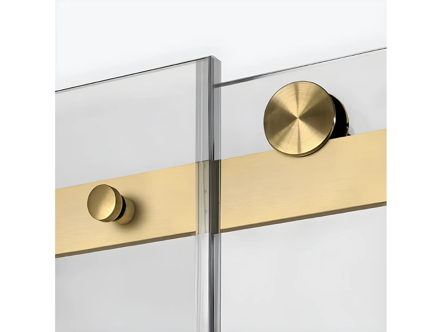 Cabine de douche coulissante 100x90 cm doré brossé FIDJI GOLD BRUSHED