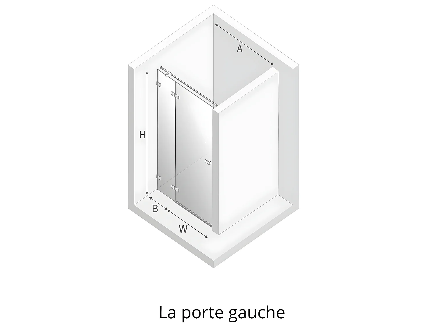 Porte de douche 130 cm doré brossé pivotante gauche  BALI GOLD BRUSHED