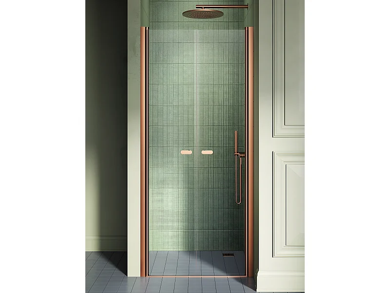 Porte de douche battante 70 cm cuivre brossé MONAKO COPPER BRUSHED