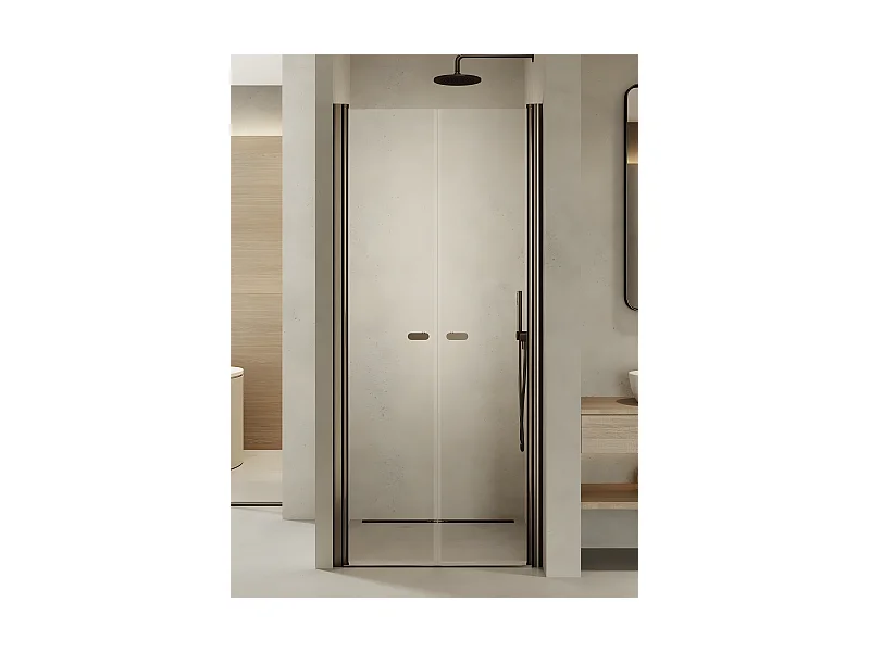 Porte de douche battante 120 cm inox brossé ANTILLES GUNMETAL BRUSHED