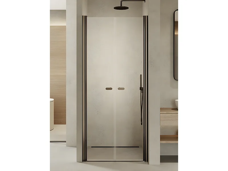 Porte de douche battante 170 cm inox brossé ANTILLES GUNMETAL BRUSHED