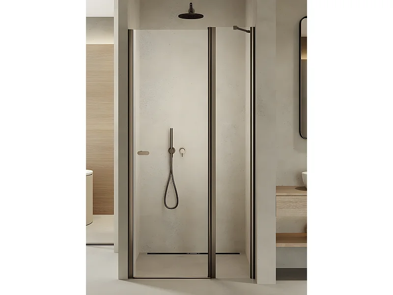 Porte de douche pivotante 100 cm inox brossé ANTILLES GUNMETAL BRUSHED
