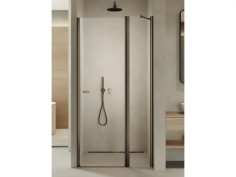 Porte de douche pivotante 110 cm inox brossé ANTILLES GUNMETAL BRUSHED