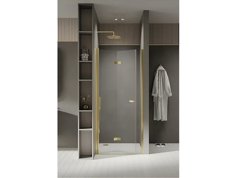 Porte de douche pliante gauche 70 cm doré  CUBA  GOLD