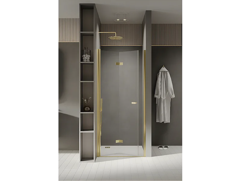 Porte de douche pliante gauche 70 cm doré  CUBA  GOLD