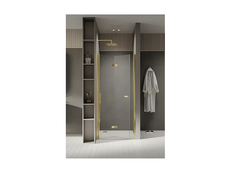 Porte de douche pliante gauche 100 cm doré  CUBA  GOLD