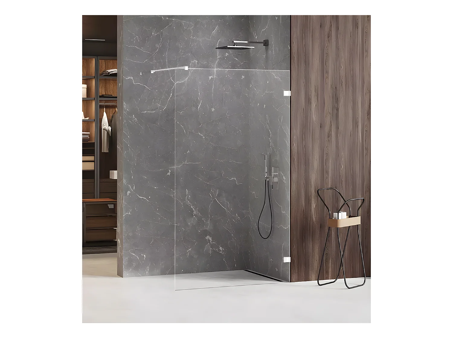 Paroi de douche à l'italienne blanche  160 cm  SANTORINI WHITE