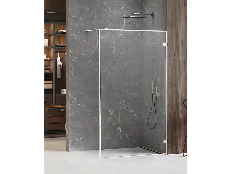 Paroi de douche à l'italienne chrome  avec cadre   90 cm  MAJORQUE CHROME