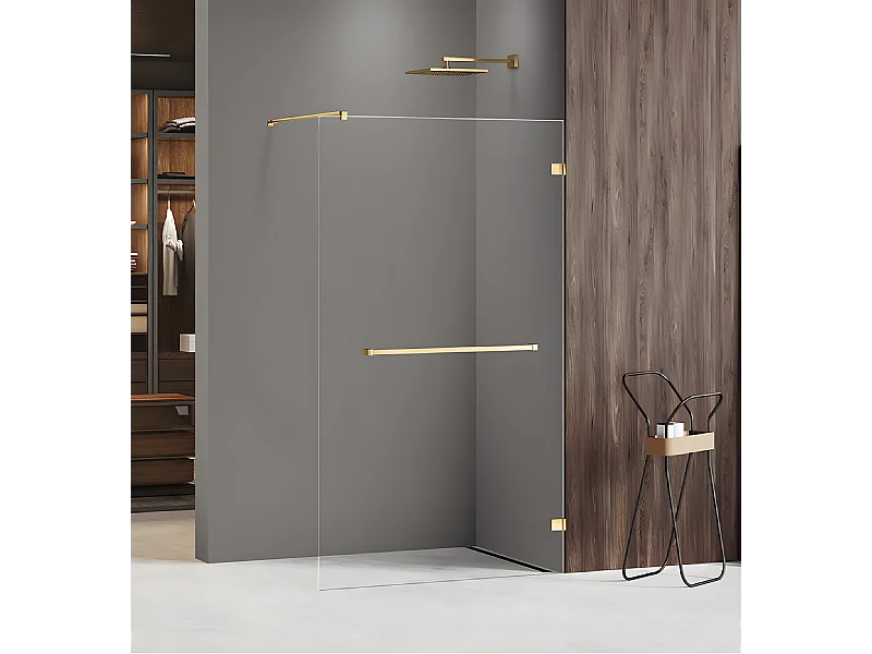 Paroi de douche à l'italienne 100 cm doré  MIAMI GOLD SHINE