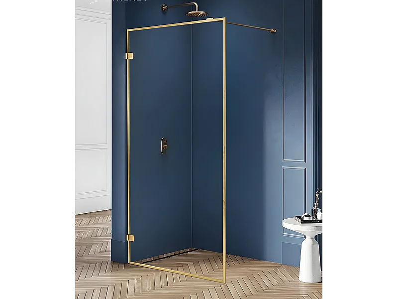 Paroi de douche à l'italienne  60 cm doré brossé  avec cadre  BALI GOLD BRUSHED