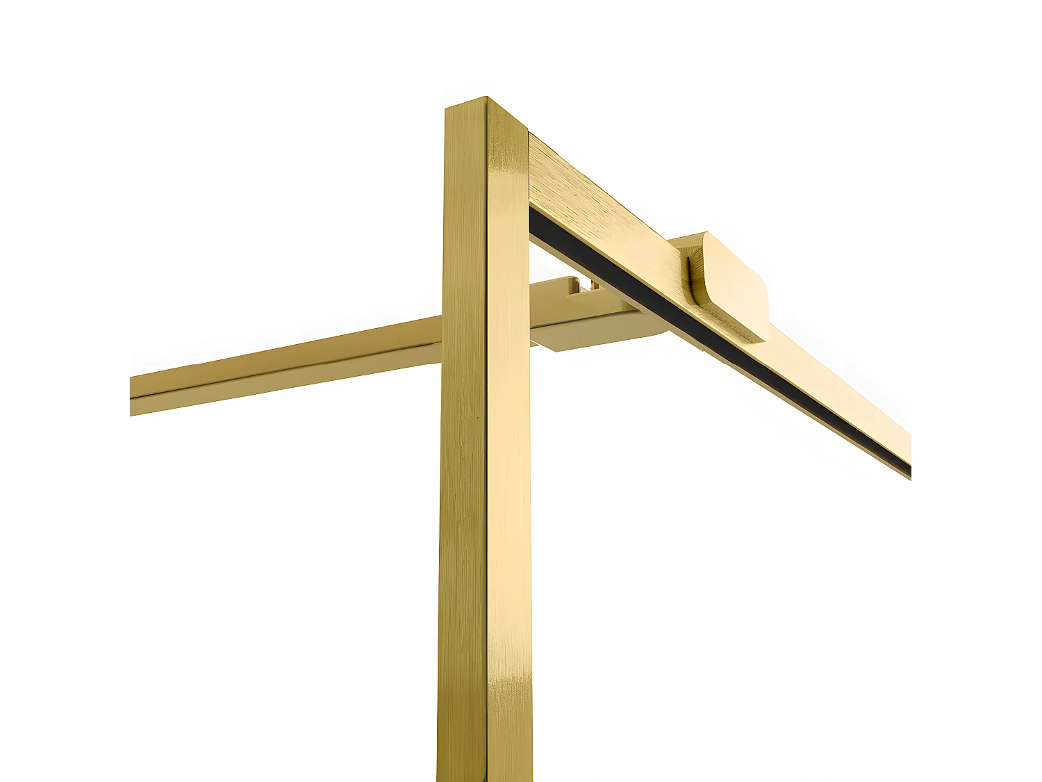 Paroi de douche à l'italienne  100 cm doré avec cadre MIAMI GOLD SHINE