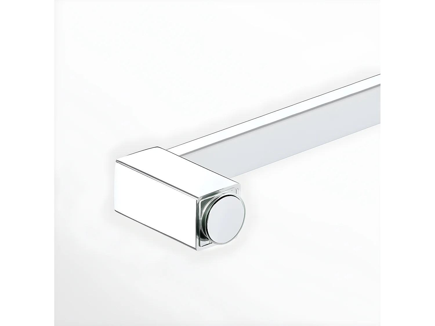 Paroi de douche à l'italienne blanche avec porte serviette   110 cm  SANTORINI WHITE