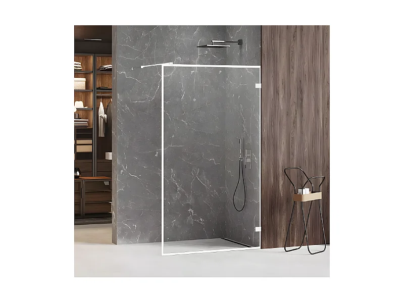 Paroi de douche à l'italienne blanche avec cadre   120 cm  SANTORINI WHITE