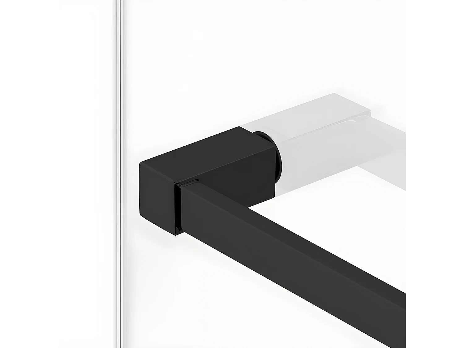 Paroi de douche à l'italienne  noire avec porte serviette   100 cm  BORA BORA BLACK