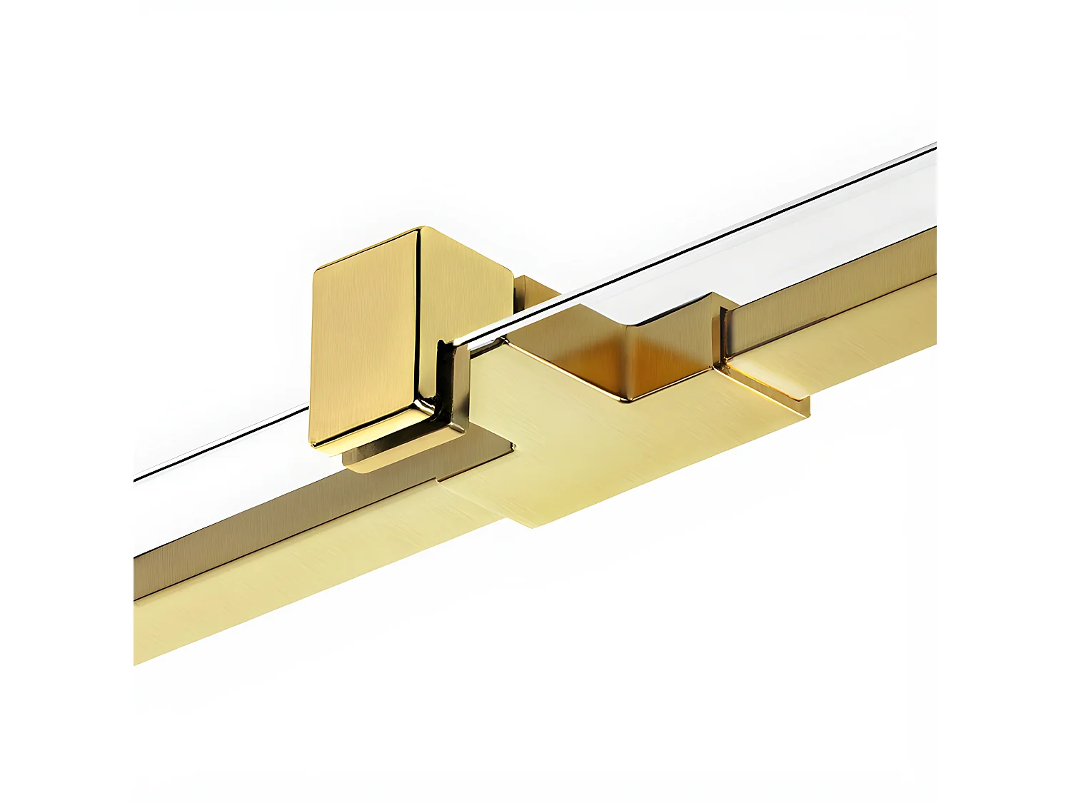 Paroi de douche à l'italienne 100 cm doré brossé  BALI GOLD BRUSHED