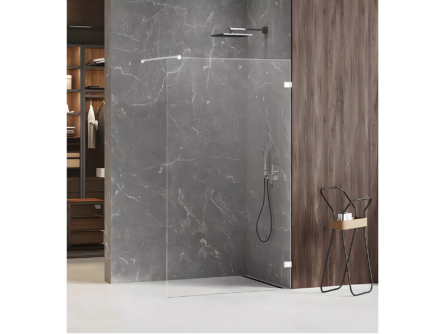 Paroi de douche à l'italienne blanche  80 cm  SANTORINI WHITE