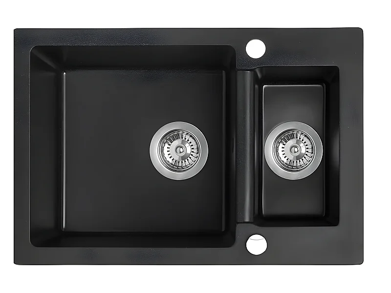 Evier de cuisine en granit noir - CELIA - 44 x 65 cm, 1.5 bac