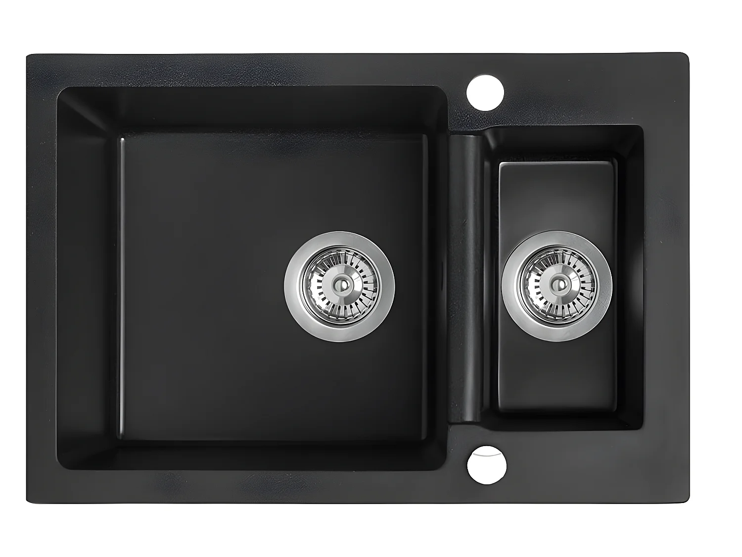 Evier de cuisine en granit noir - CELIA - 44 x 65 cm, 1.5 bac