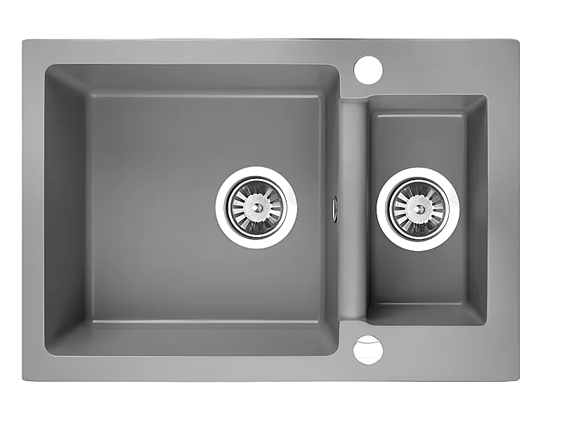 Evier de cuisine en granit gris - CELIA - 44 x 65 cm, 1.5 bac