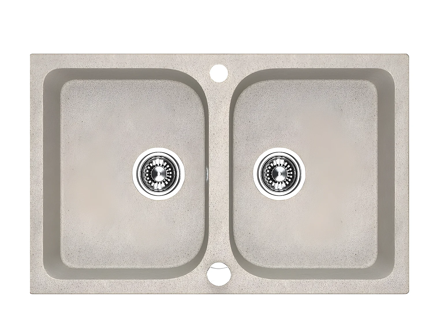 Evier de cuisine en granit beige - CELIA - 48 x 76 cm, 2 bacs