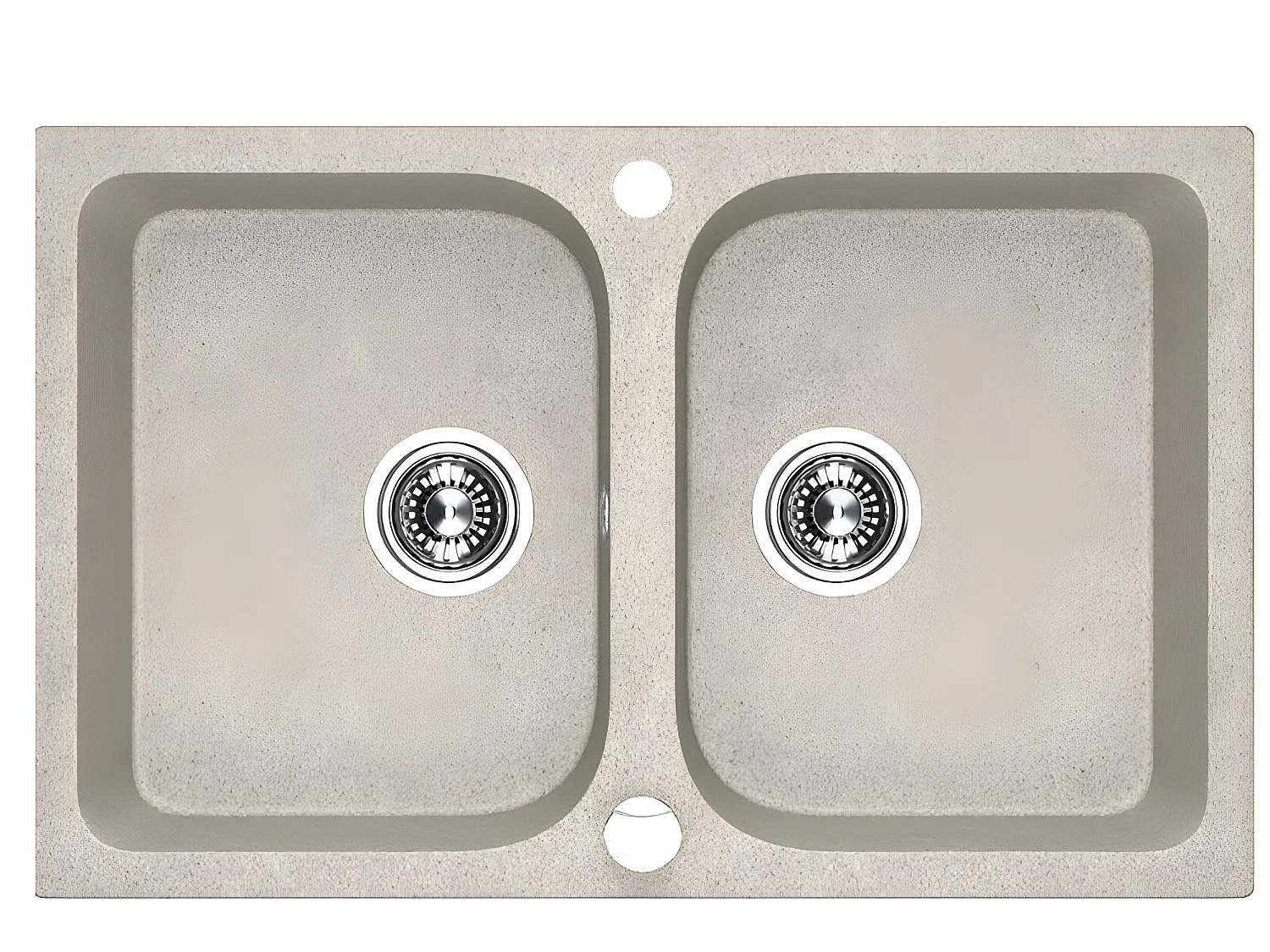 Evier de cuisine en granit beige - CELIA - 48 x 76 cm, 2 bacs