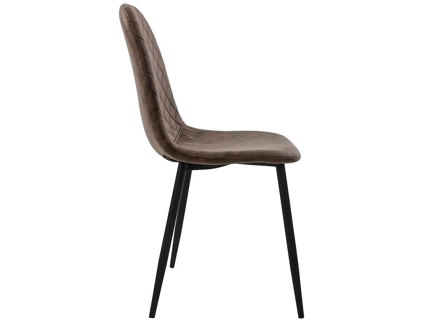 Set di 4 sedie da pranzo in ecopelle marrone con gambe in metallo incl. materiale di montaggio ML-Design