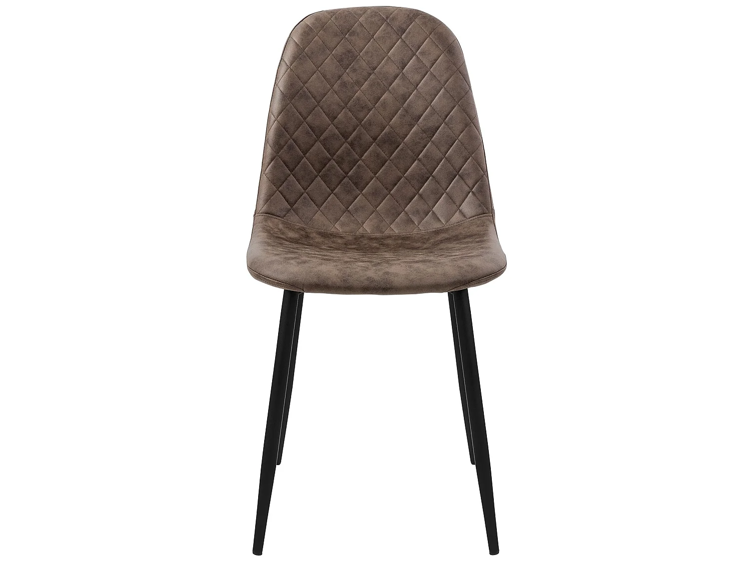 Silla de comedor juego de 4 tapicería de piel sintética marrón con patas de metal incl. material de montaje ML-Design