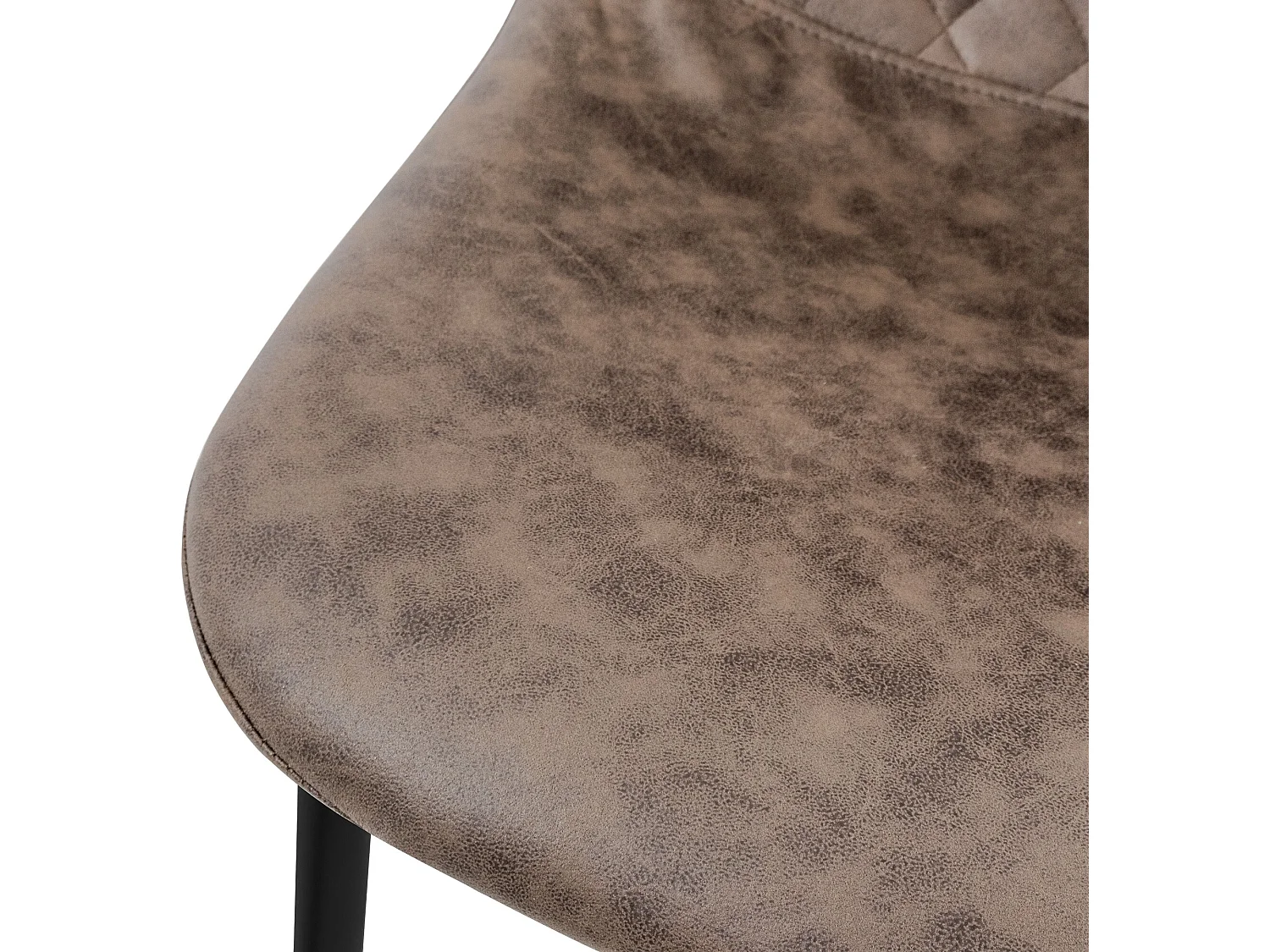 Silla de comedor juego de 4 tapicería de piel sintética marrón con patas de metal incl. material de montaje ML-Design