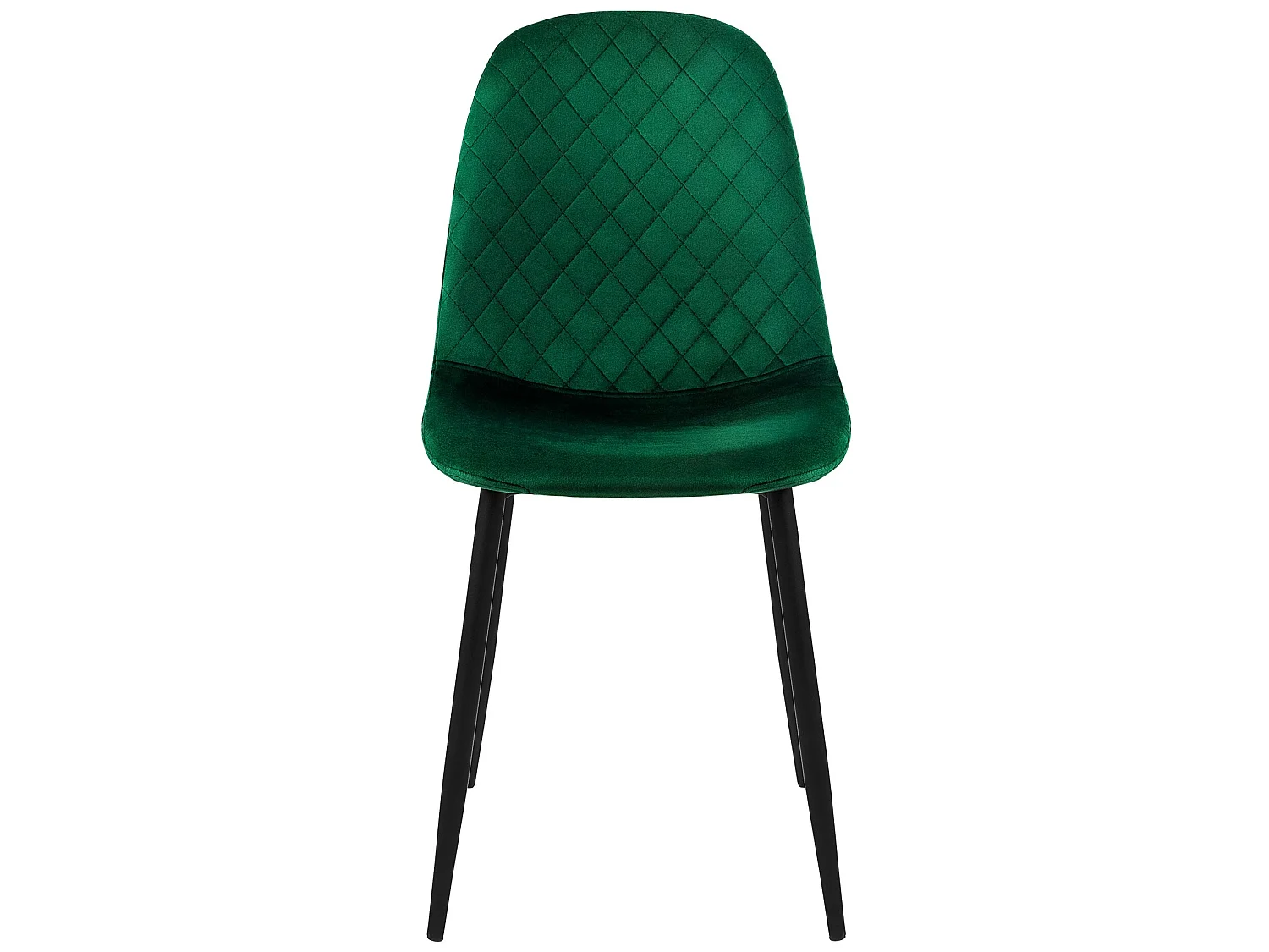 Juego de 4 sillas de comedor tapizadas en terciopelo verde oscuro con patas de metal incl. material de montaje ML-Design