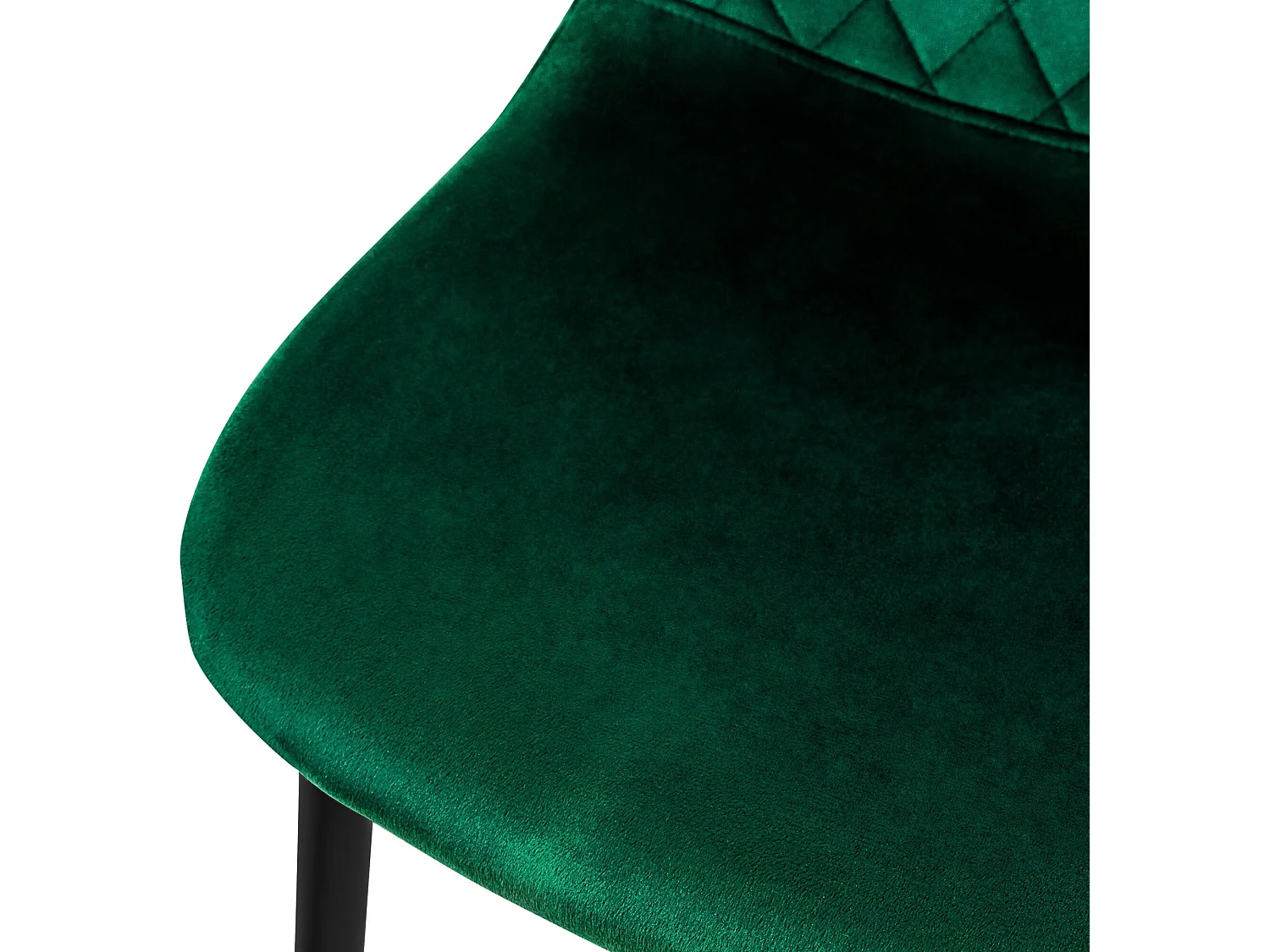 Juego de 4 sillas de comedor tapizadas en terciopelo verde oscuro con patas de metal incl. material de montaje ML-Design