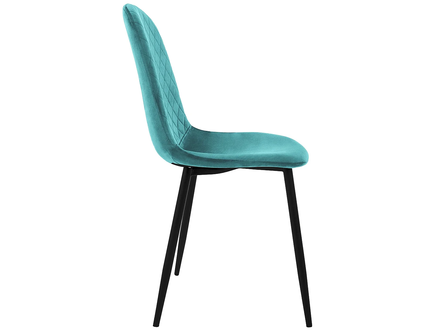 Set di 4 sedie da pranzo in velluto color petrolio con gambe in metallo incl. materiale di montaggio ML-Design