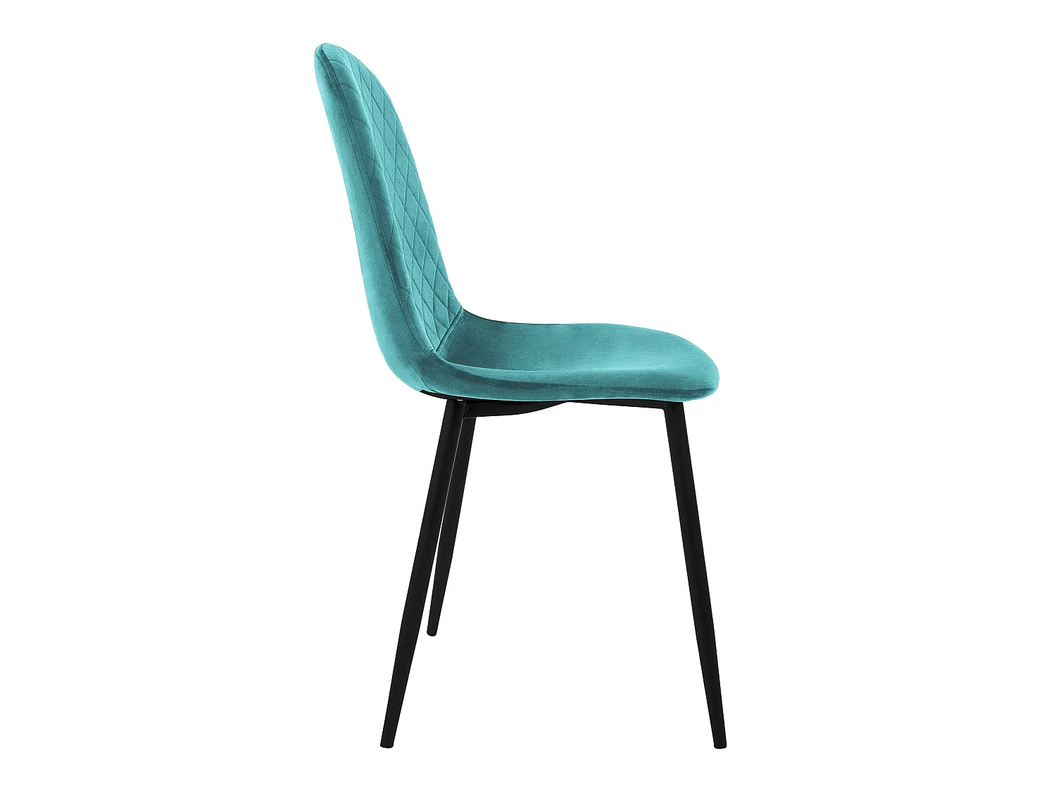 Chaise de salle à manger set de 4 velours pétrole avec pieds en métal, matériel de montage inclus ML-Design