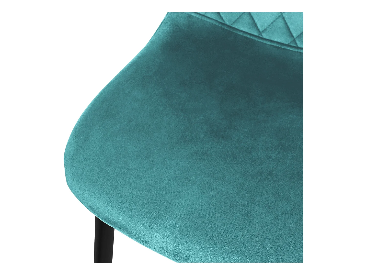 Juego de 4 sillas de comedor de terciopelo color petróleo con patas de metal incl. material de montaje ML-Design