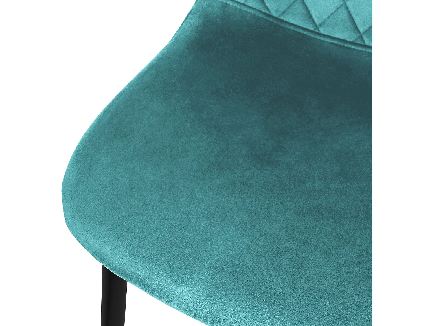 Chaise de salle à manger set de 4 velours pétrole avec pieds en métal, matériel de montage inclus ML-Design