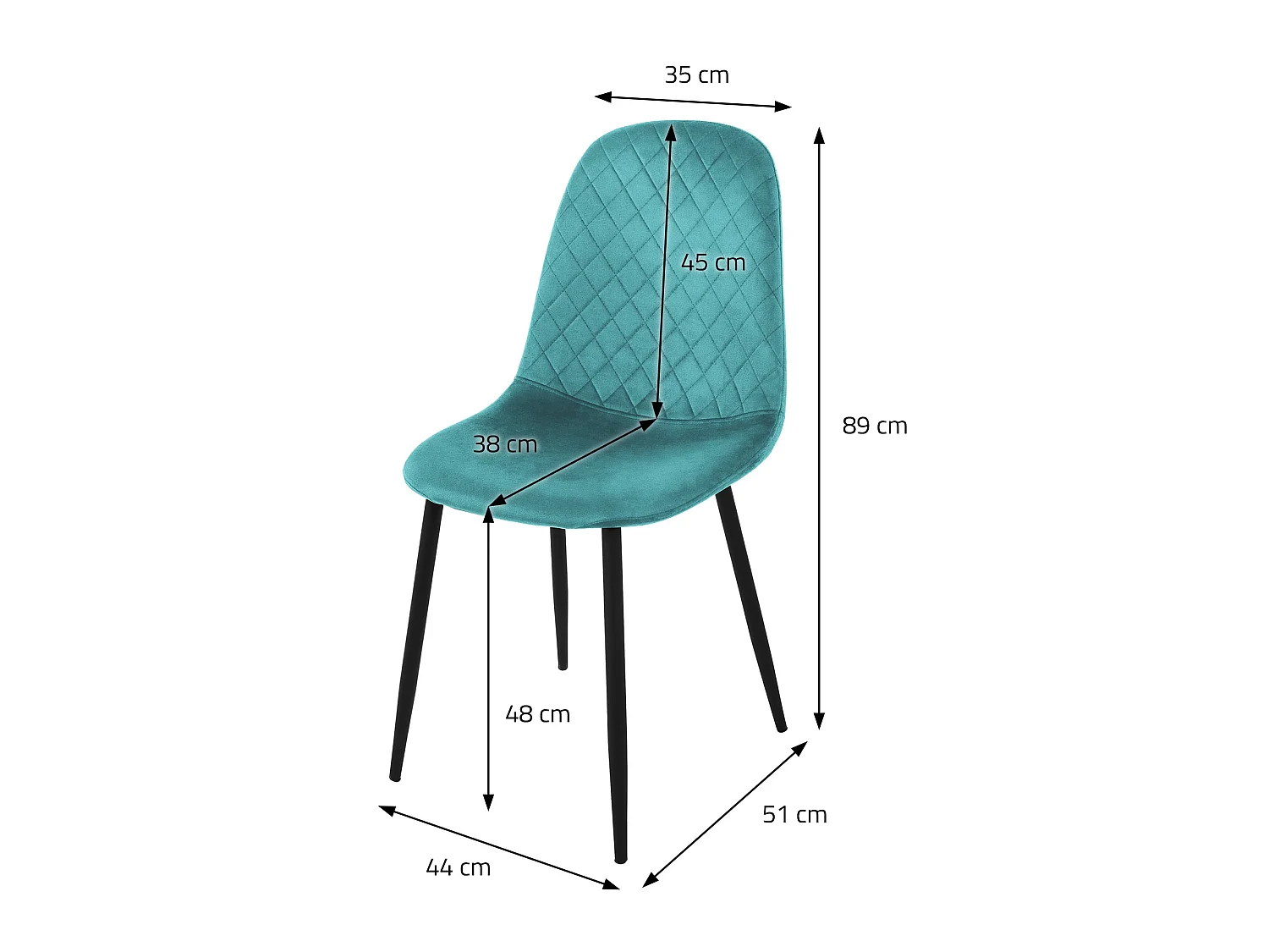 ML-Design 6x Sillas de comedor turquesa tapizado piel sintética con respaldo y patas de metal sillón de diseño moderno para mesa de salón