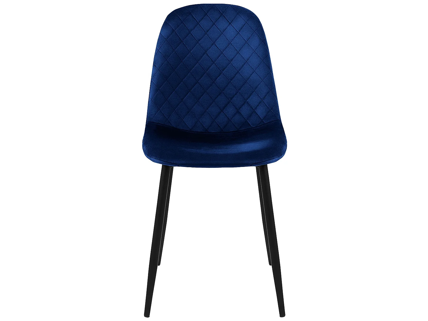 Chaise de salle à manger, set de 4, bleu foncé, revêtement velours, pieds métalliques, matériel de montage inclus ML-Design