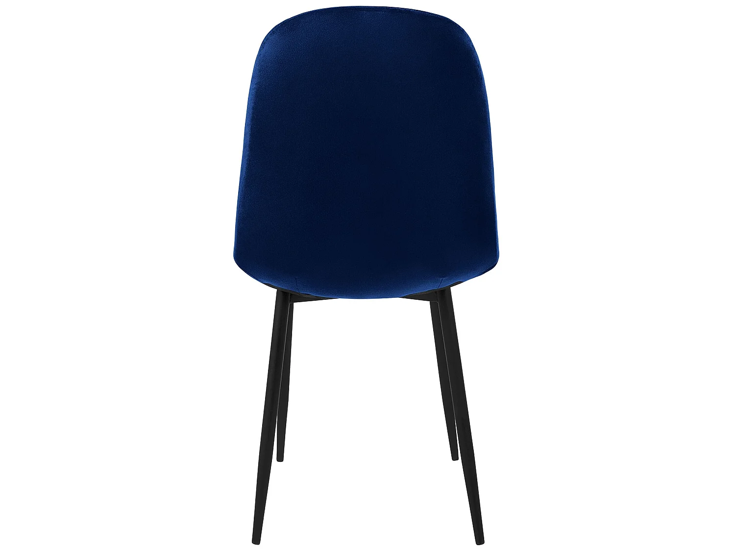 Chaise de salle à manger, set de 4, bleu foncé, revêtement velours, pieds métalliques, matériel de montage inclus ML-Design