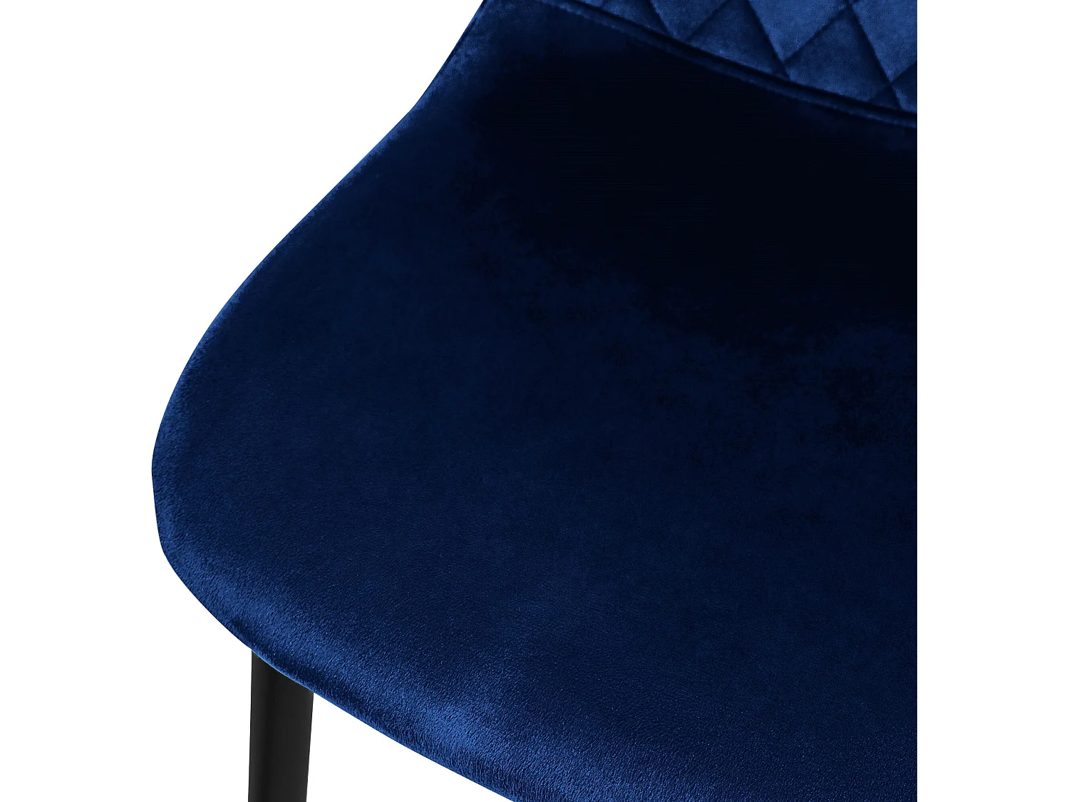 Chaise de salle à manger, set de 4, bleu foncé, revêtement velours, pieds métalliques, matériel de montage inclus ML-Design