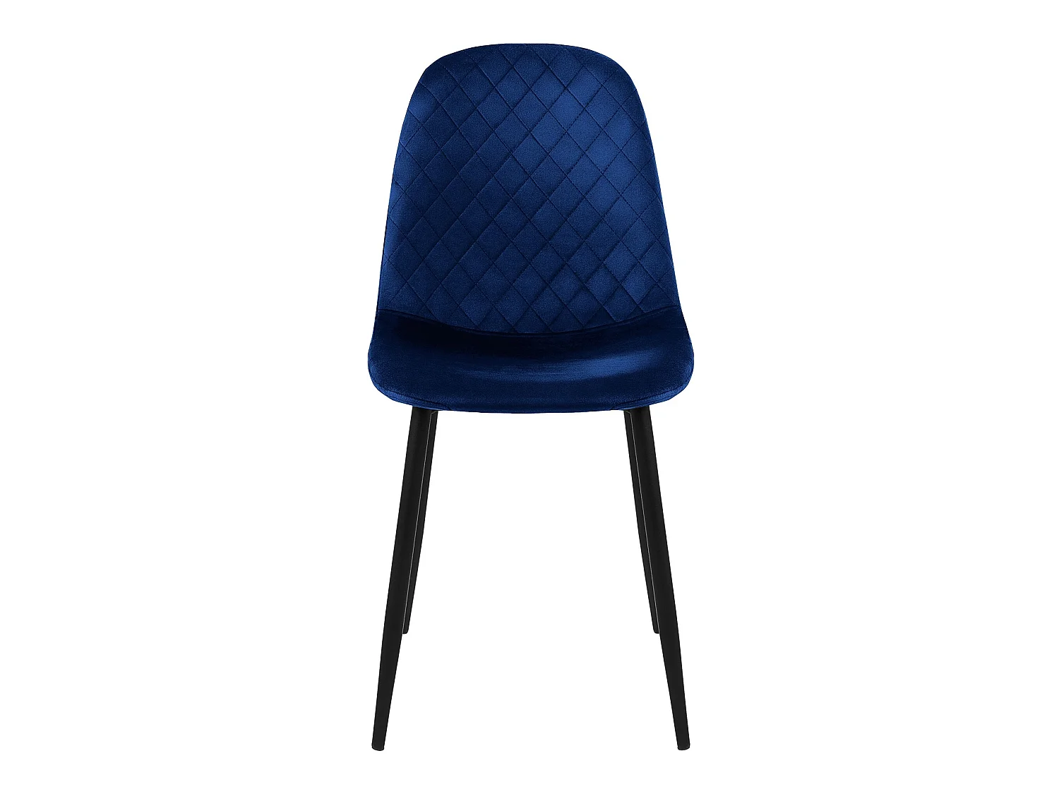 Juego de 4 sillas de comedor tapizadas en terciopelo azul oscuro con patas de metal incl. material de montaje ML-Design