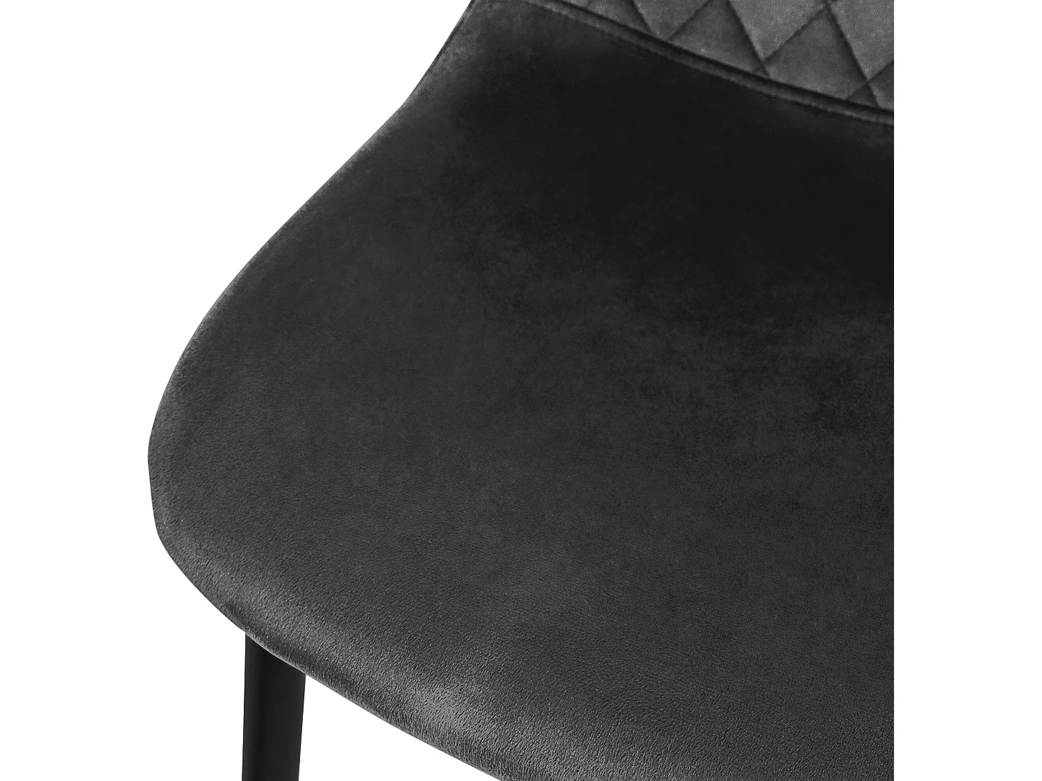 Silla de comedor juego de 4 tapizado de terciopelo antracita con patas de metal incl. material de montaje ML-Design