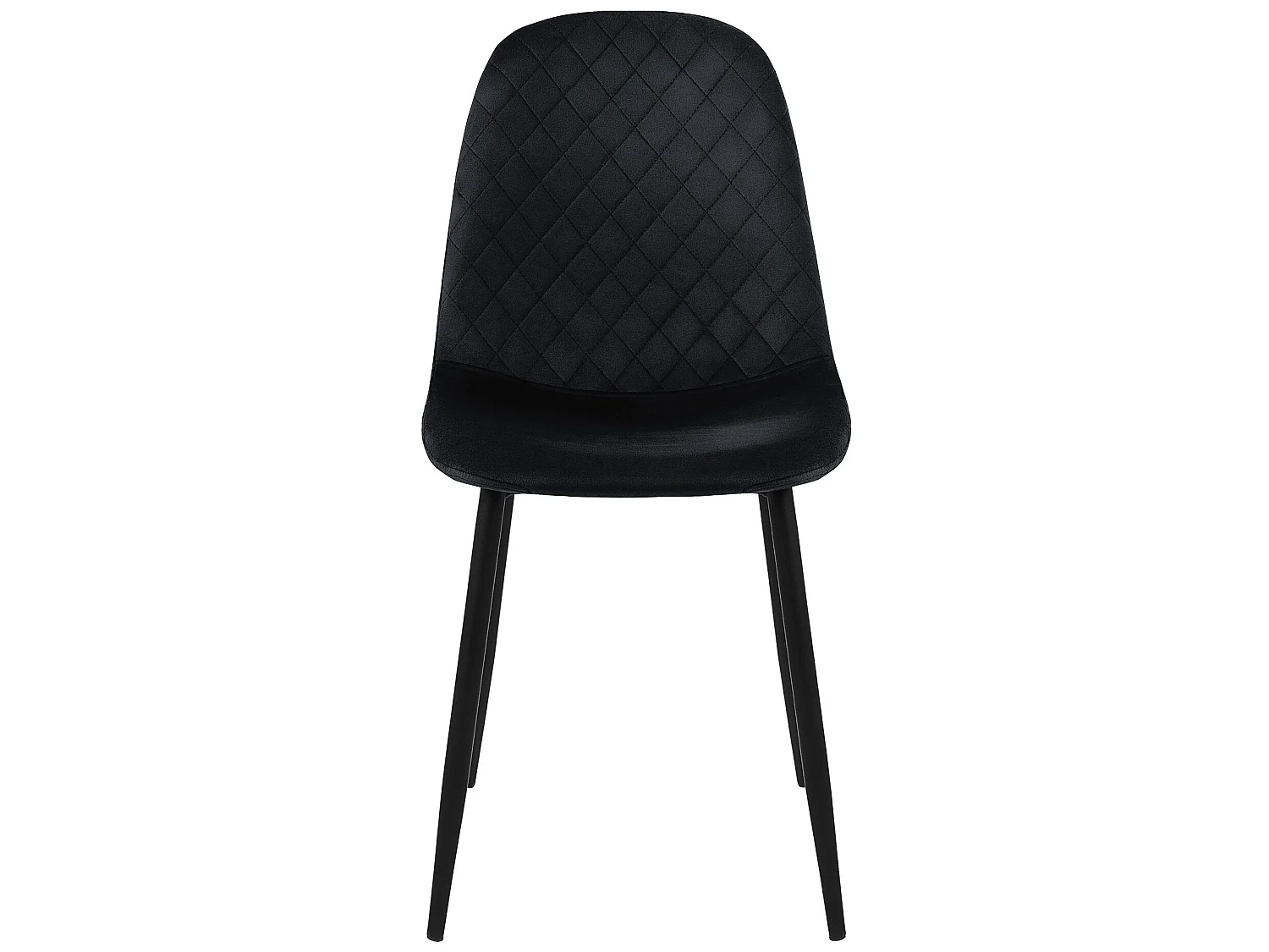 Juego de 4 sillas de comedor tapizadas en terciopelo negro con patas de metal incl. material de montaje ML-Design